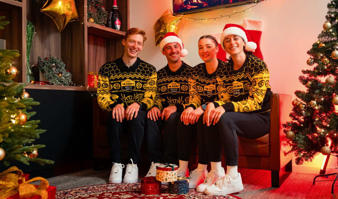 The official Team Visma | Lease a Bike Christmas sweater has arrived!