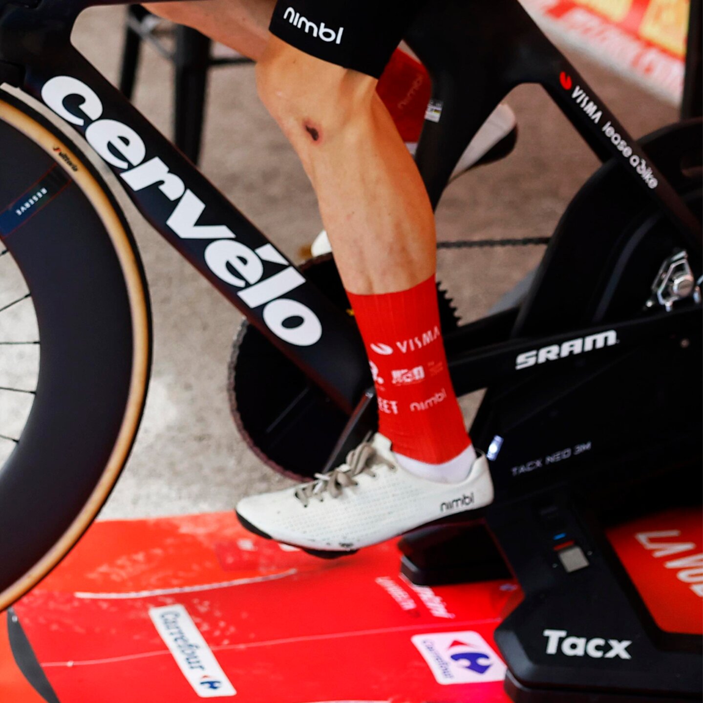 Rode wielersokken - winst La Vuelta