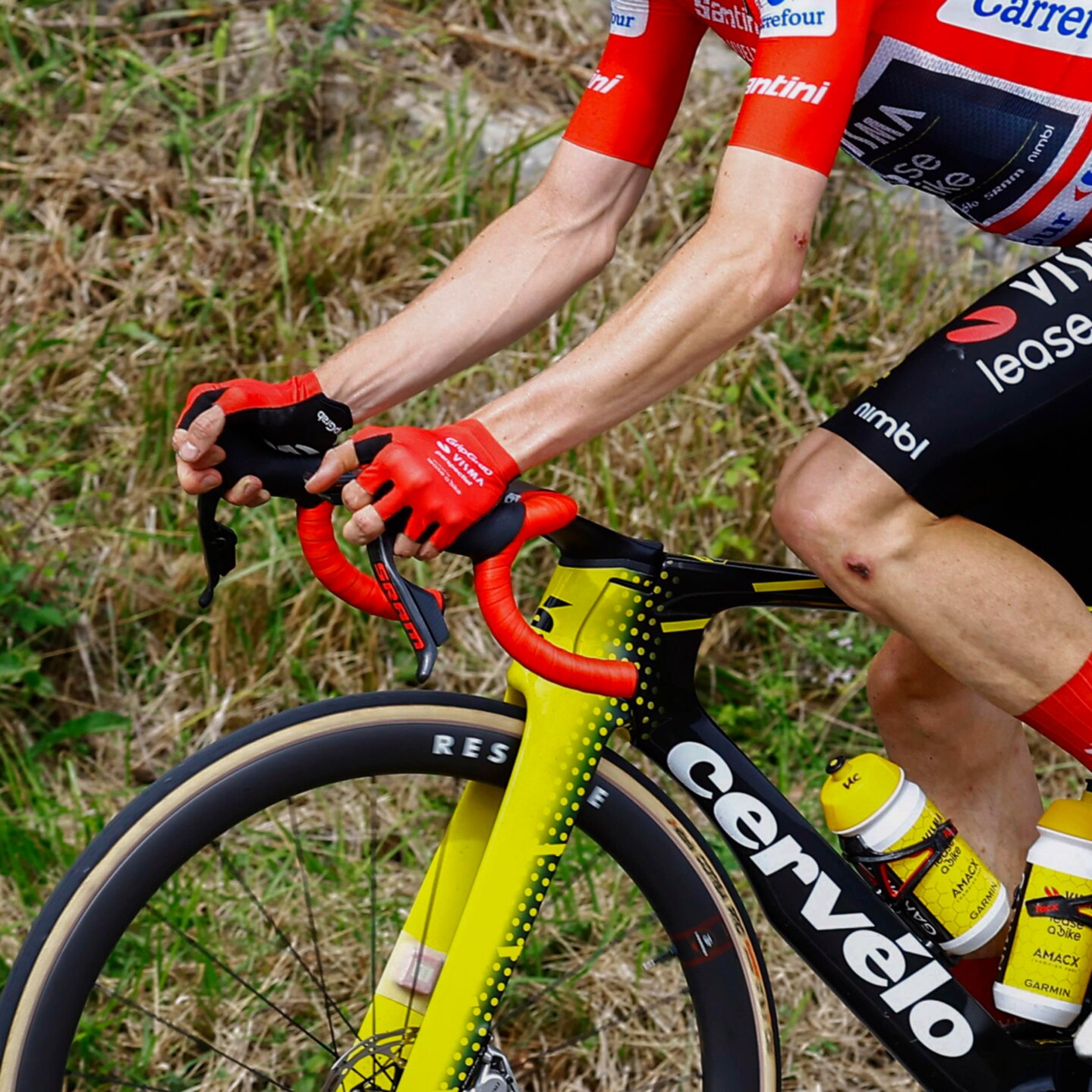 Rode wielerhandschoenen - winst La Vuelta