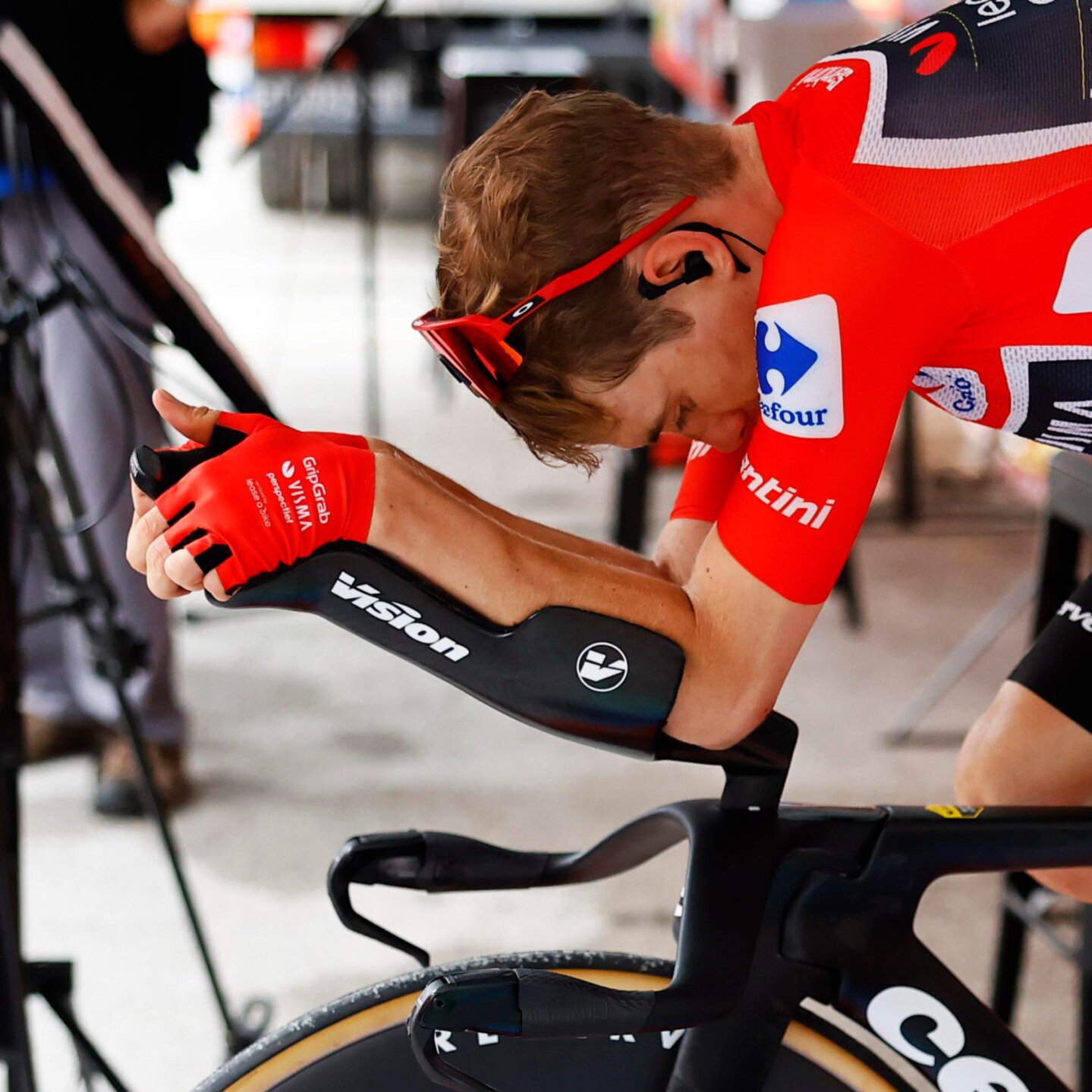 Rode wielerhandschoenen - winst La Vuelta