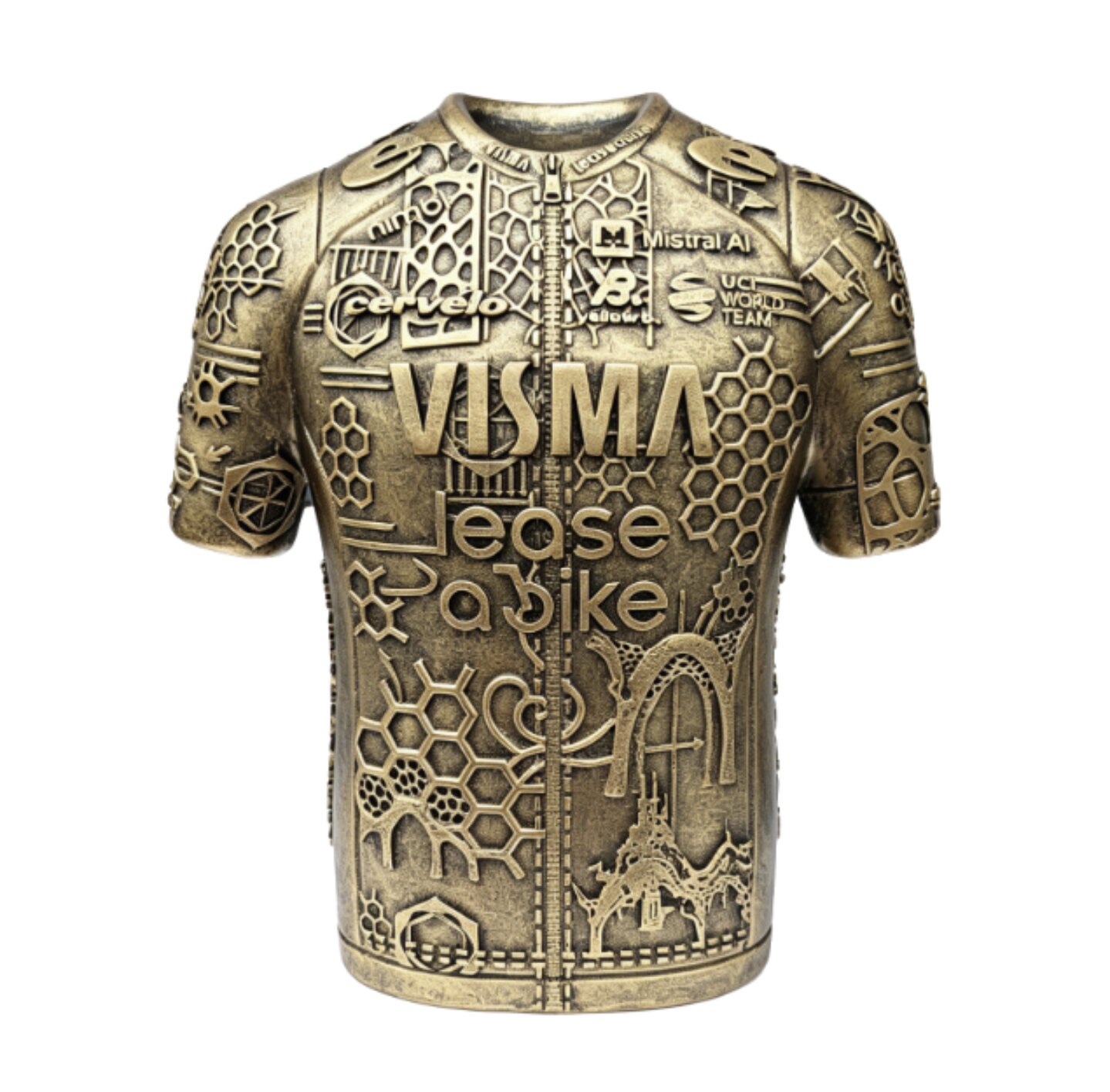 Bronzen wielershirt sculptuur - The Architect