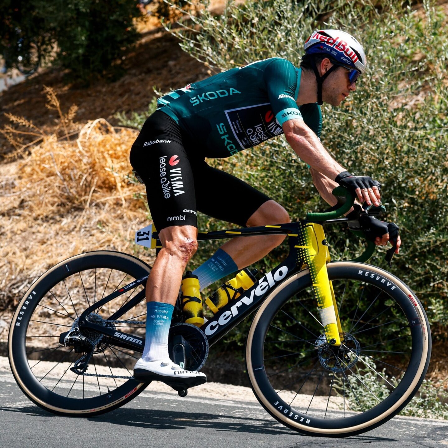 Aero wielersokken - Groene trui - Wout van Aert