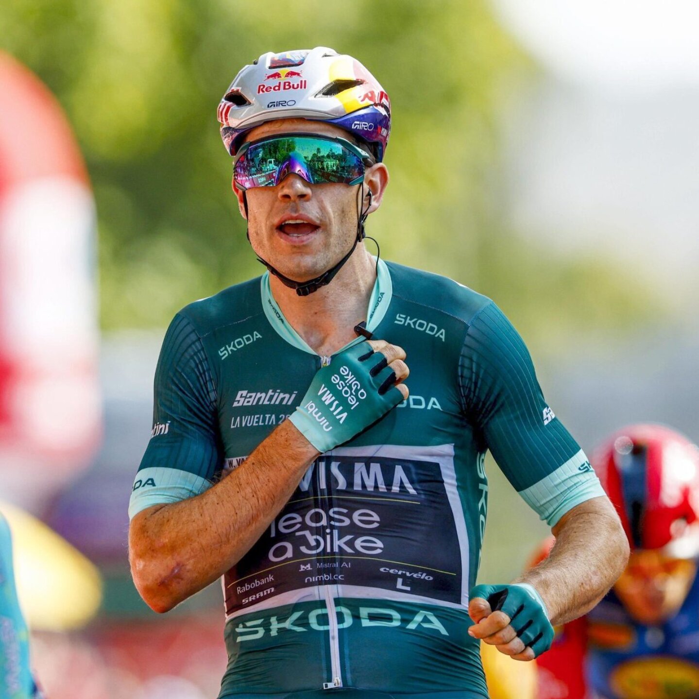Wielerhandschoenen - Groene trui - Wout van Aert