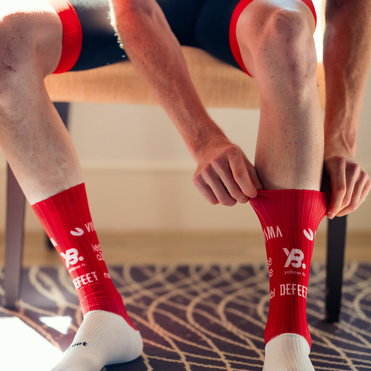 Rode wielersokken - winst La Vuelta