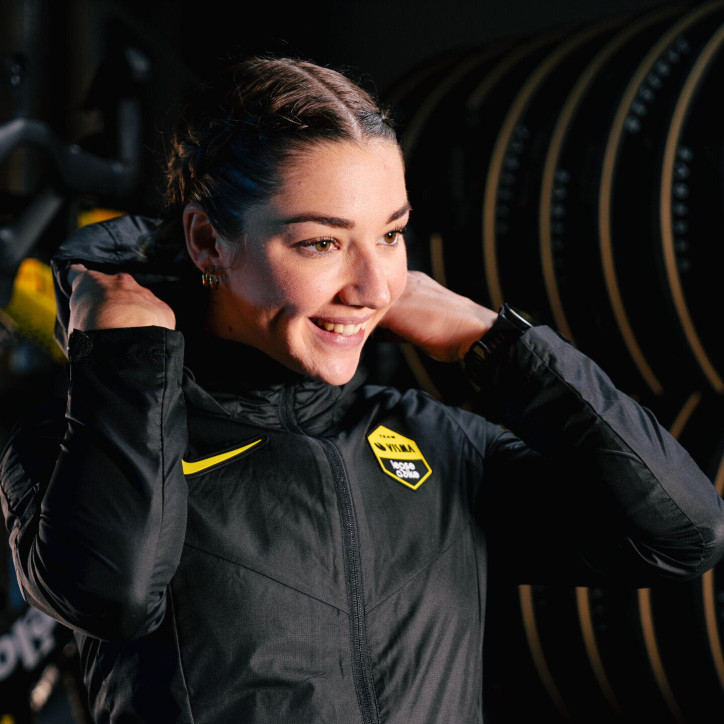 yellow nike jacket womens