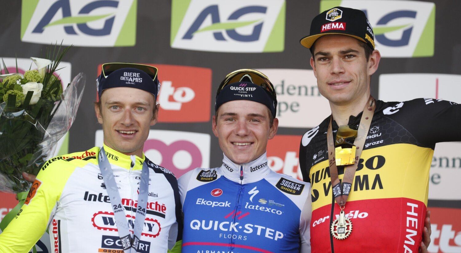 			© Wout van Aert grabbed third place in his first Liège-Bastogne-Liège.
	