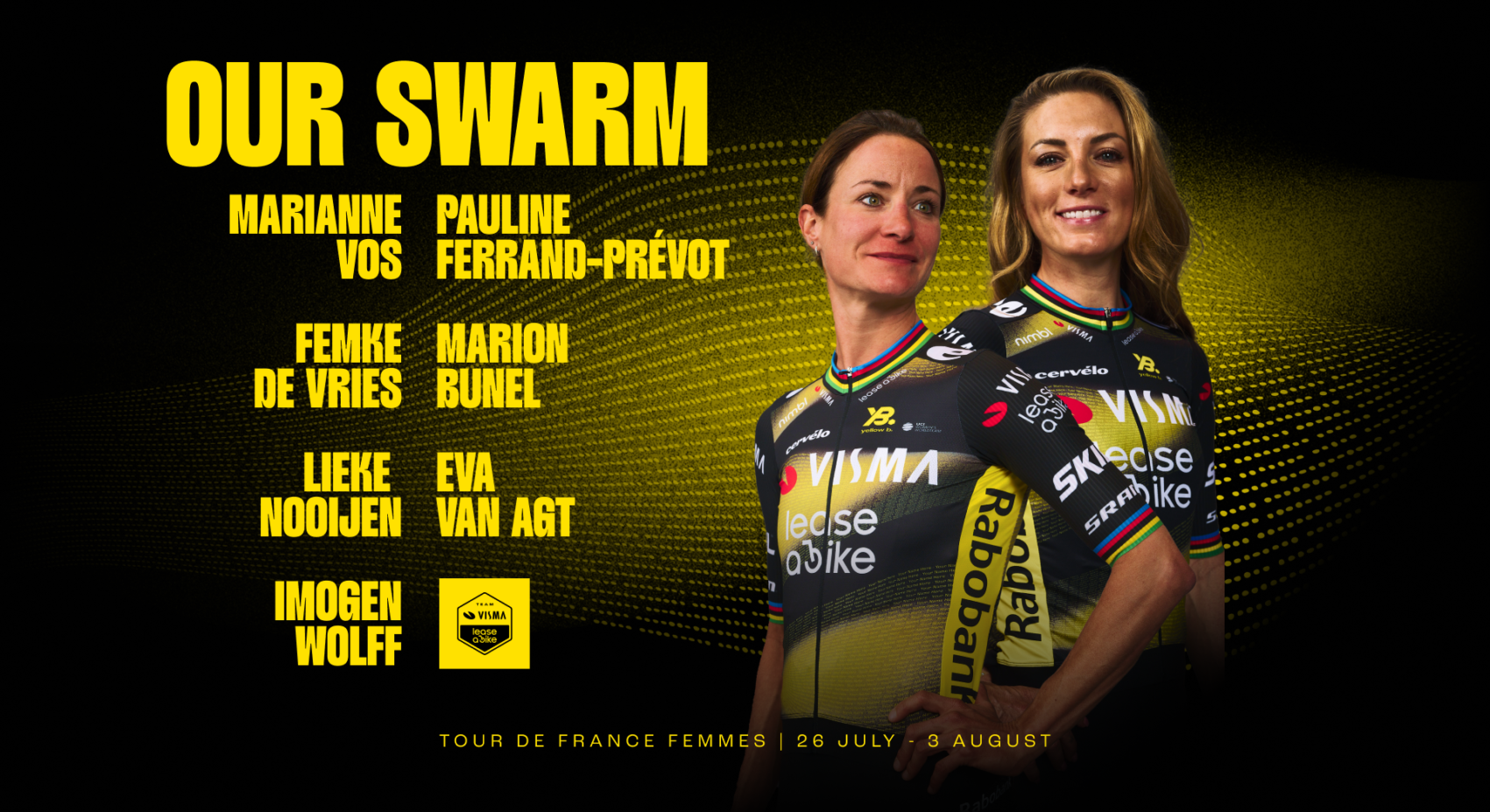 Team Visma | Lease a Bike targets classification and stage wins in Tour de France Femmes with Ferrand-Prévot and Vos	