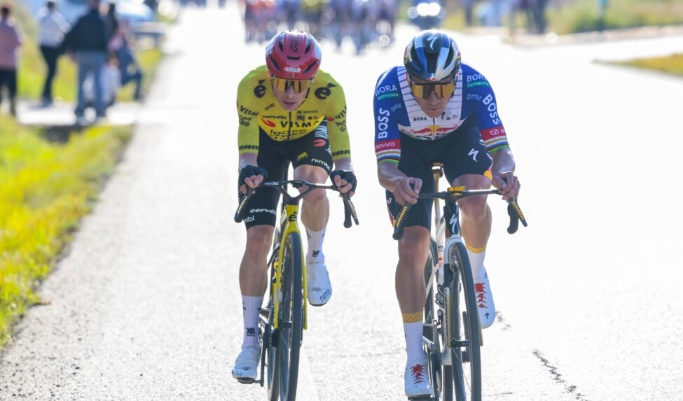 Vingegaard bij de les in derde etappe Volta a Catalunya